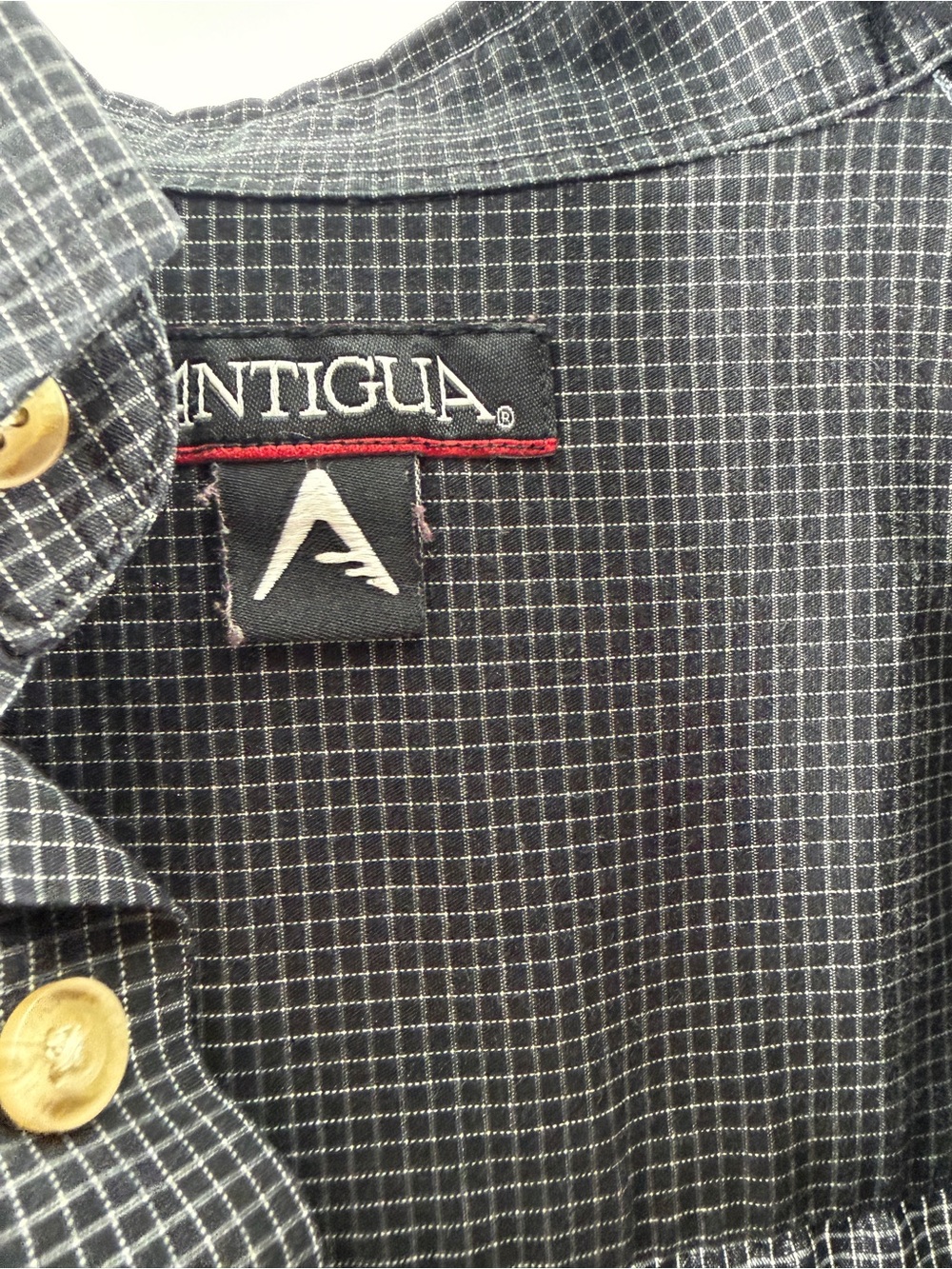 Men’s Antigua black/white checkered UGA Georgia Football button up - Picture 4 of 9